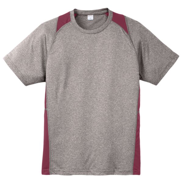 Unisex Heather Colorblock Poly T Shirt Thumbnail